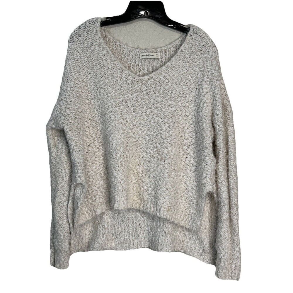 Abercrombie & Fitch Women's Long Sleeve Crew Neck Beige Pullover Sweater Size S